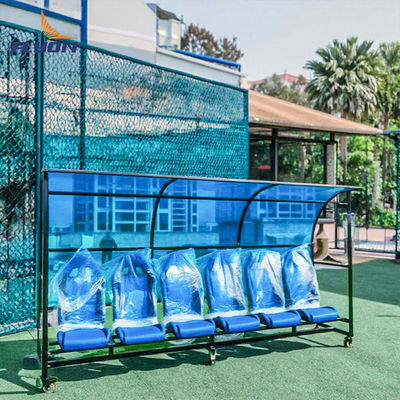 İyi fiyat Tavsiye edilebilir Logo / Takım Adı Seçenekleri ve ADA Uyumlu Erişilebilirliği ile Taşınabilir Futbol Yerleşik Bench Shelter çevrimiçi