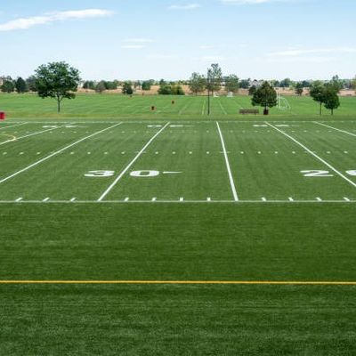 İyi fiyat 25m × 4m Rulo Başına Futbol Suni Çim, Koyu Yeşil Futbol Sahası Sentetik Çim çevrimiçi