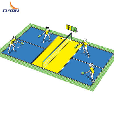 Anti-Yaşlanma Taşınabilir Pickleball Mahkemeleri 44*20ft veya 60*30ft'luk Yer Boyutu Seçenekleri