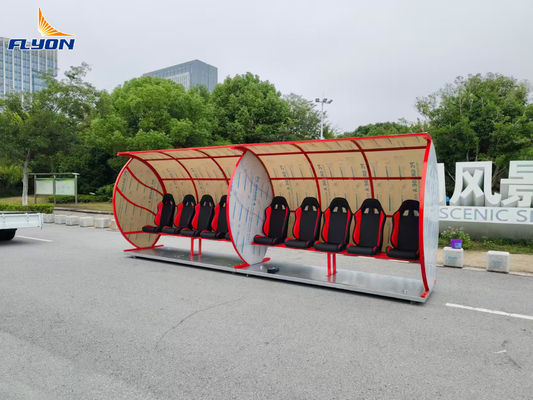 EN 13501 Sertifikalı Yangına dayanıklı deri taşınabilir futbol takımları için tekerlekli banka sığınağı