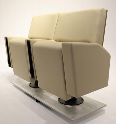 İyi fiyat FY962 Ağır Güçlü Demir Çerçeve Tiyatro Sandalyesi Çifte Bahçeli Kulaklı Koltuk ve Katlanabilir Kupa Sahibi çevrimiçi